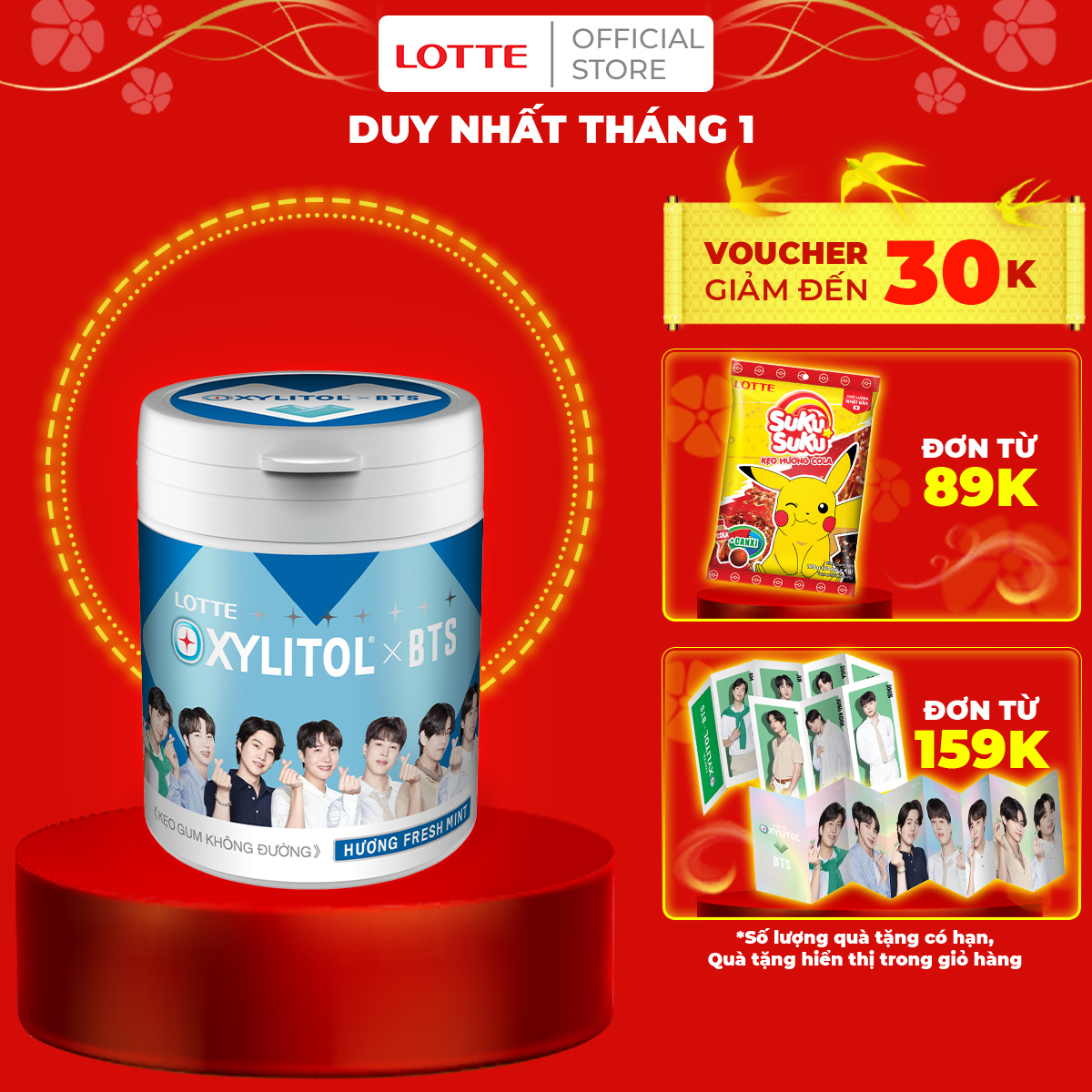 Kẹo Gum không đường Lotte Xylitol - Hương Fresh Mint 130,5 g