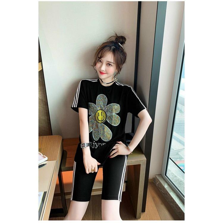 SET BỘ THỜI TRANG FOM RỘNG CƯỜM ĐÁ HOA