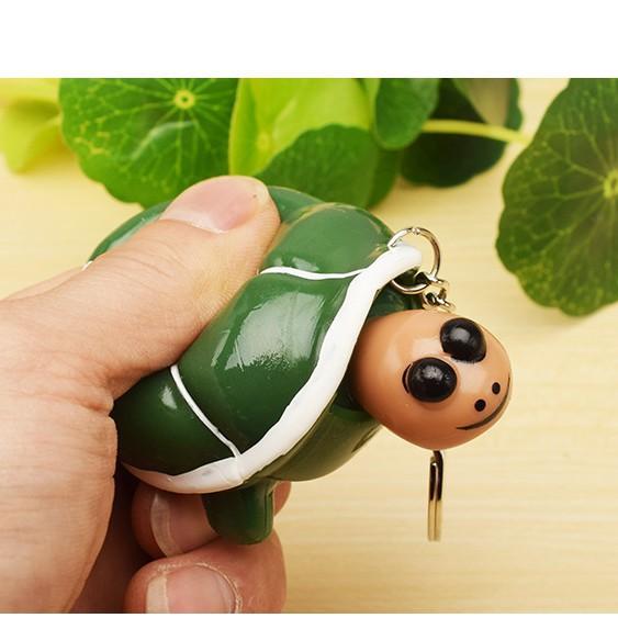 -Móc khóa bóp rùa thụt đầu-Móc khóa hình chú rùa thụt cổ dễ thương