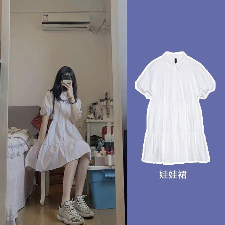 Kèm ảnh thật)Đầm Váy Trắng sơ mi Babydoll ulzzang công chúa đi biển dài xếp ly suông đẹp nữ dài qua gối thiết kế đuôi cá