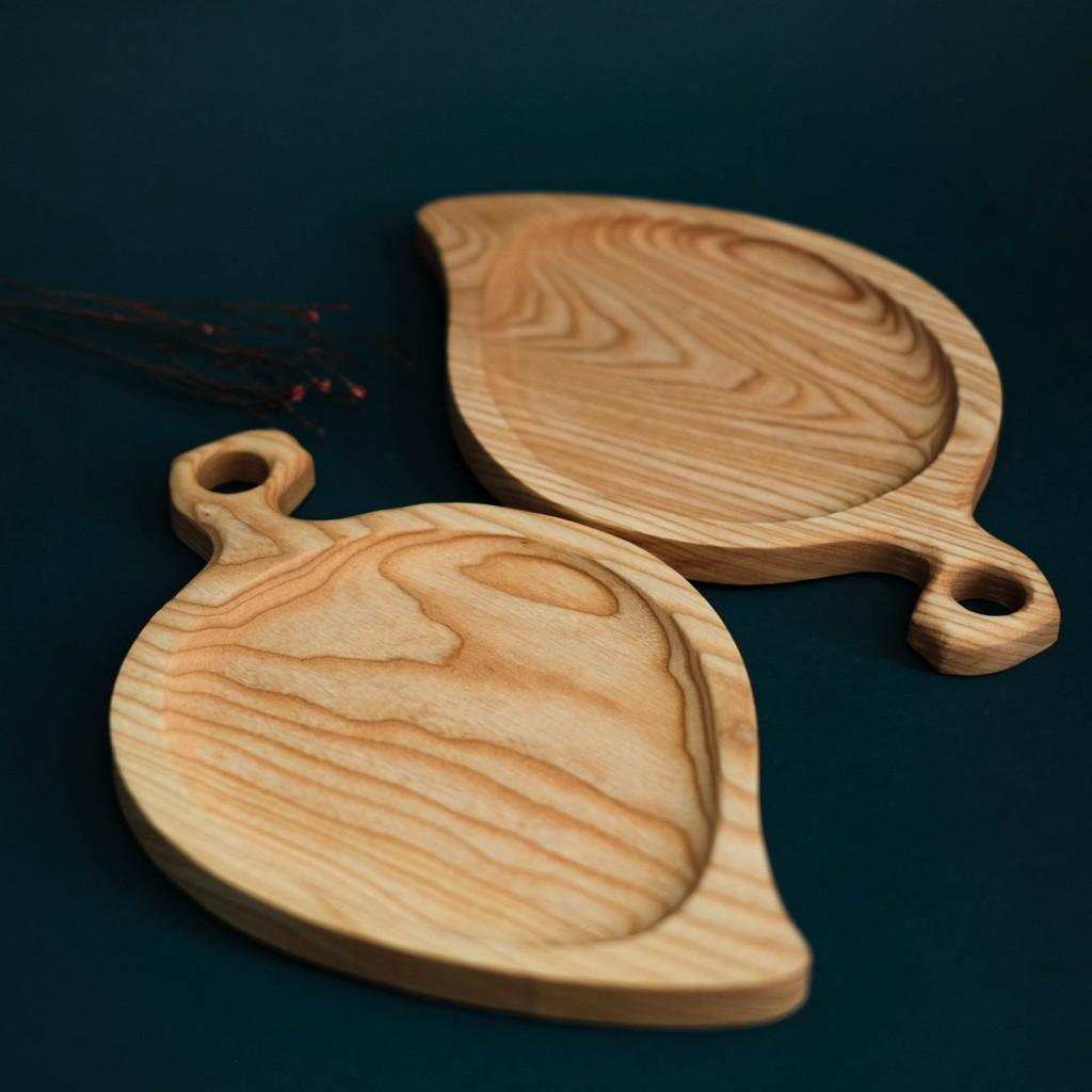 Khay gỗ hình chiếc lá - khay gỗ tự nhiên - Wooden tray