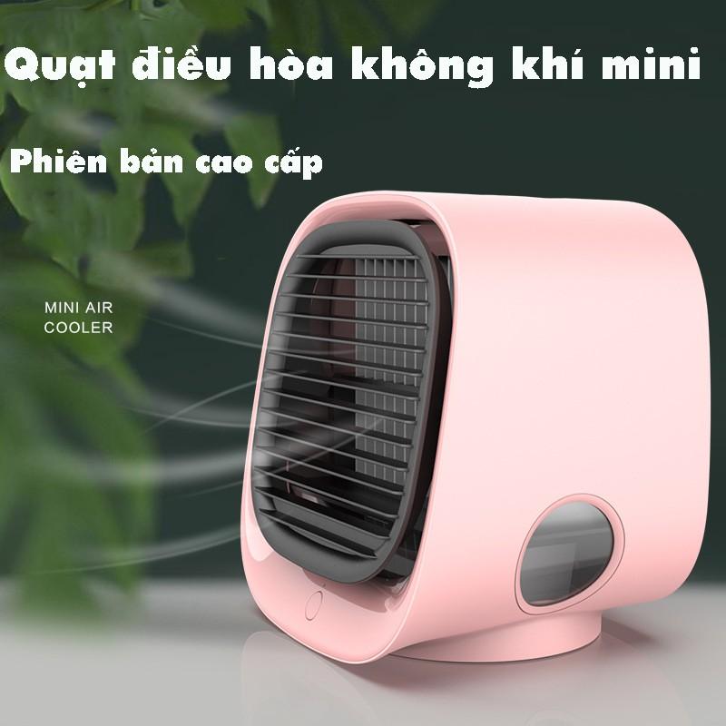 Quạt điều hòa mini để bàn không gây tiếng ồn- có đèn Led 7 màu và cổng sạc USB