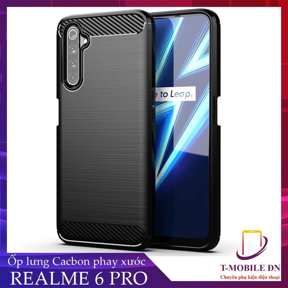 Ốp lưng cho Realme 6 Pro dẻo Carbon phay xước chống sốc chống vân tay
