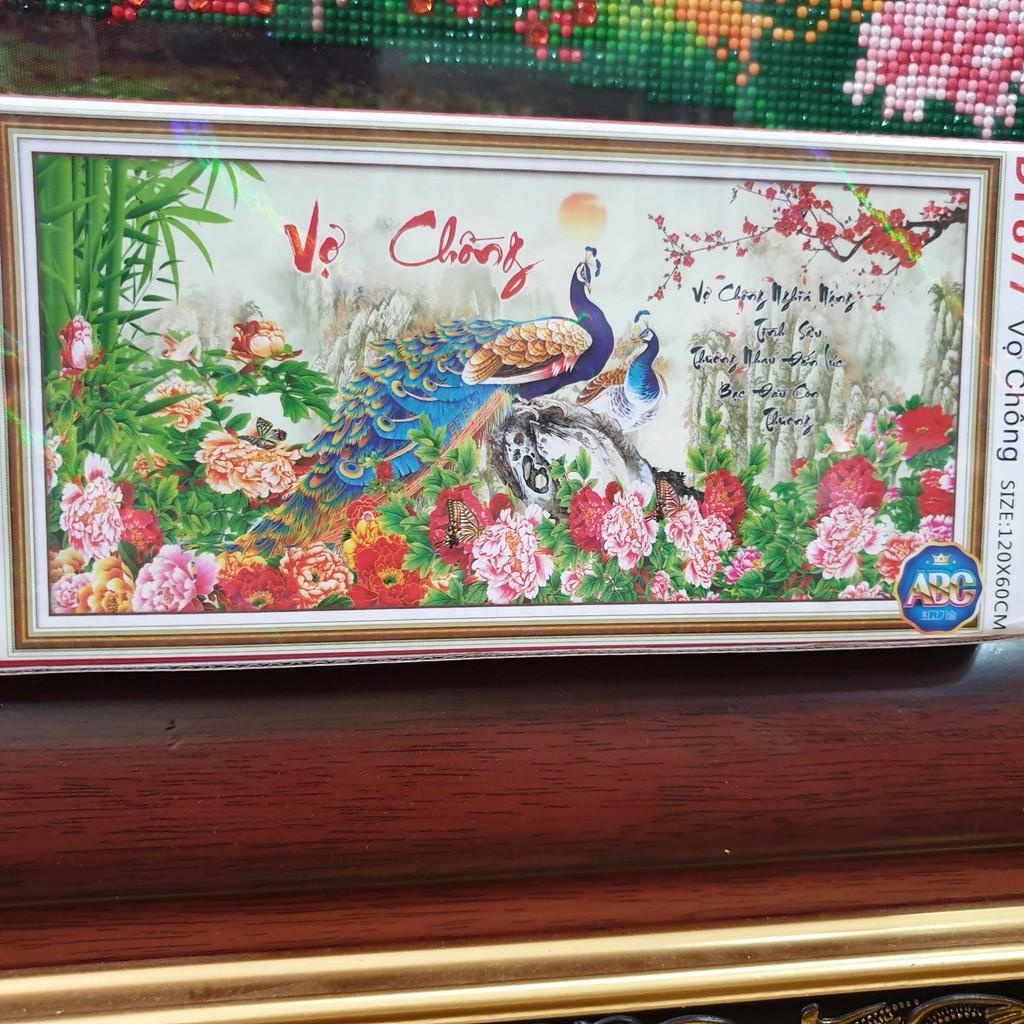 Tranh Đính Đá VỢ CHỒNG (ĐÁ ABC CAO CẤP). Kích Thước: 1m2 x 60cm