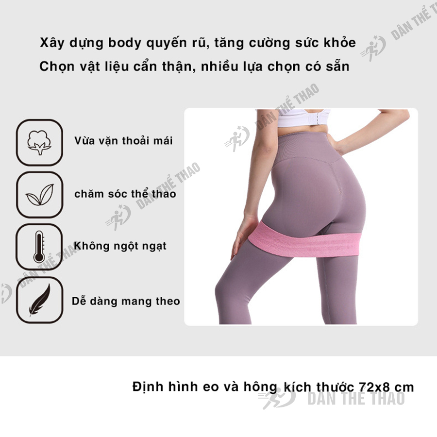 Dây kháng lực minibrand tập mông W8 GYM - Dây kháng lực tập gym đàn hồi bền bỉ kiến tạo body chuẩn