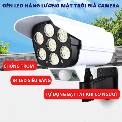 Đèn Ngoài Trời, Đèn Năng Lượng Mặt Trời Hình Camera Chống Trộm Kèm Điều Khiển