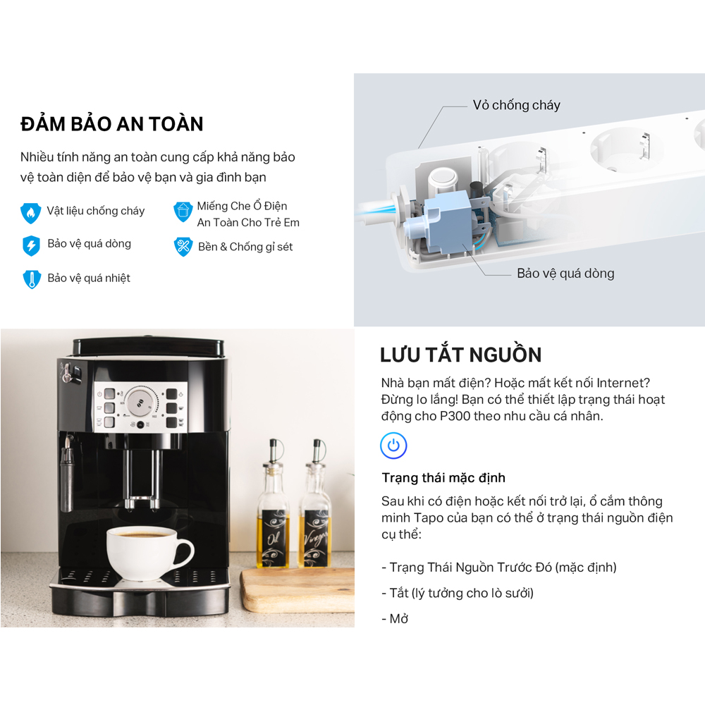 Ổ Cắm Dài TP-Link Wi-Fi Thông Minh Tapo P300 - Hàng Chính Hãng