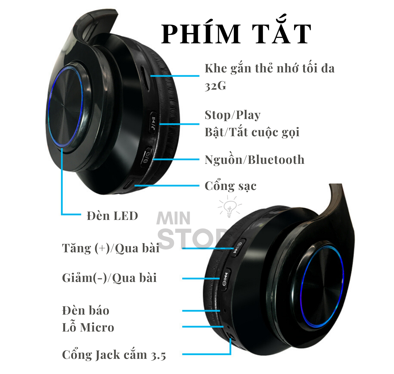 Tai Nghe Không Dây Bluetooth B39 - Đèn Led - V5.0