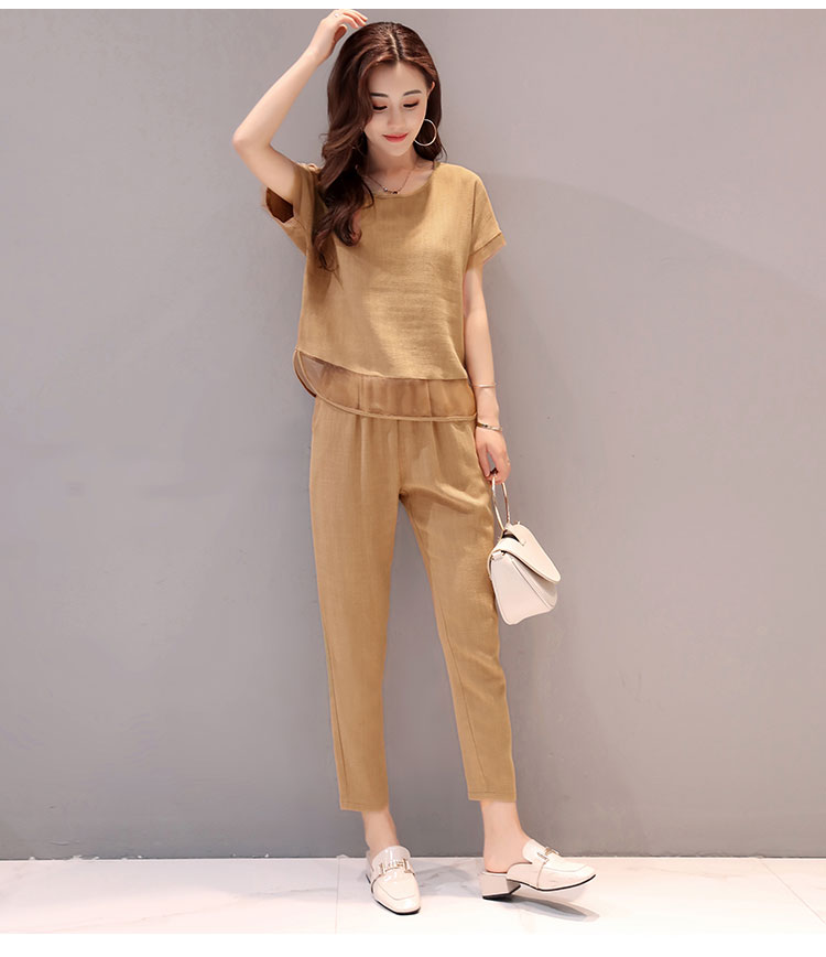 Đồ bộ trung niên tay ngắn cho Bà cho Mẹ, chất liệu Đũi mát mẻ, thấm hút mồ hôi, đồ bộ mặc nhà NeSa Shop ĐBH.27