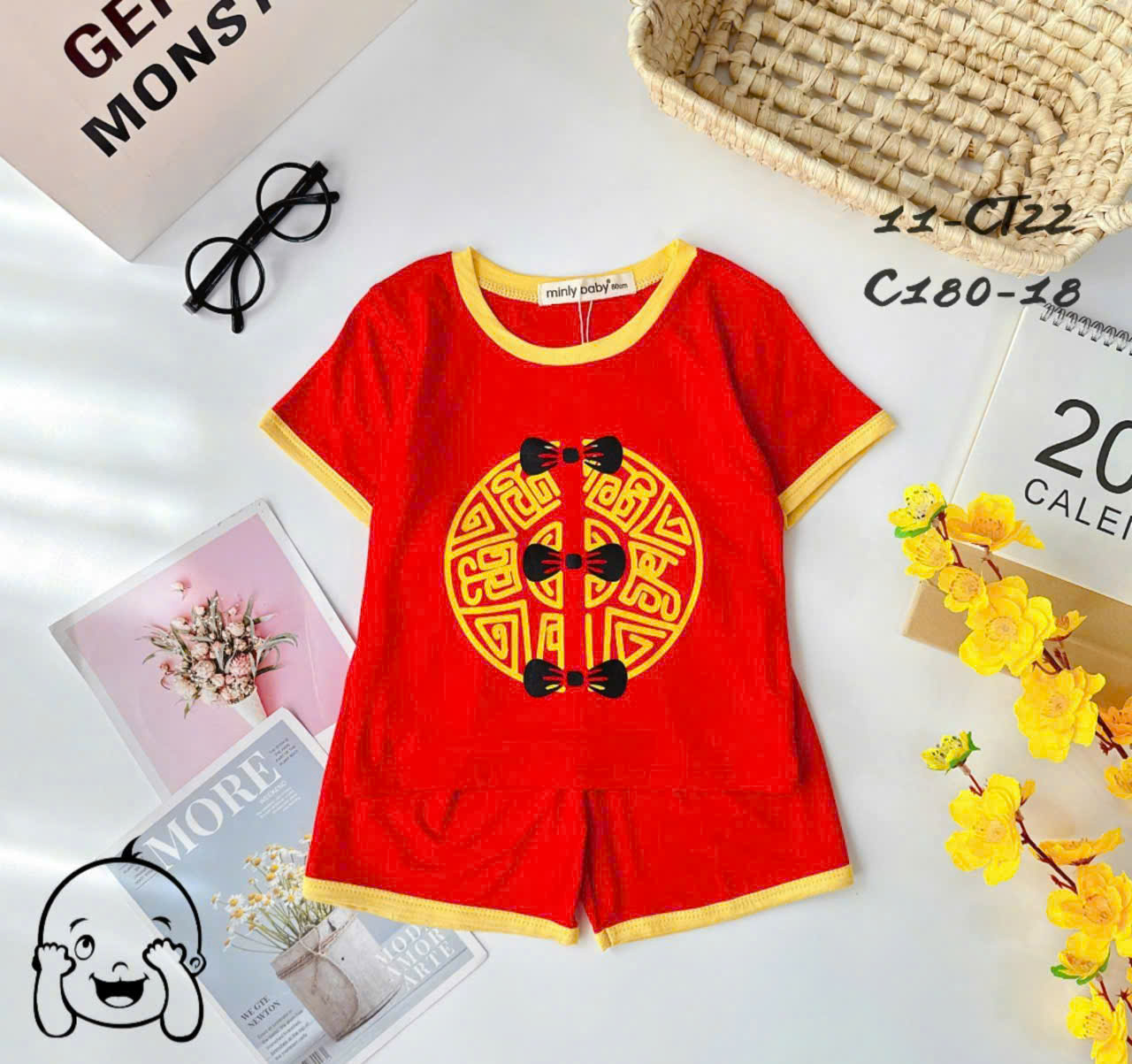 đồ bộ tết cho bé trai bé gái từ 10-30kg vải cotton mềm mát