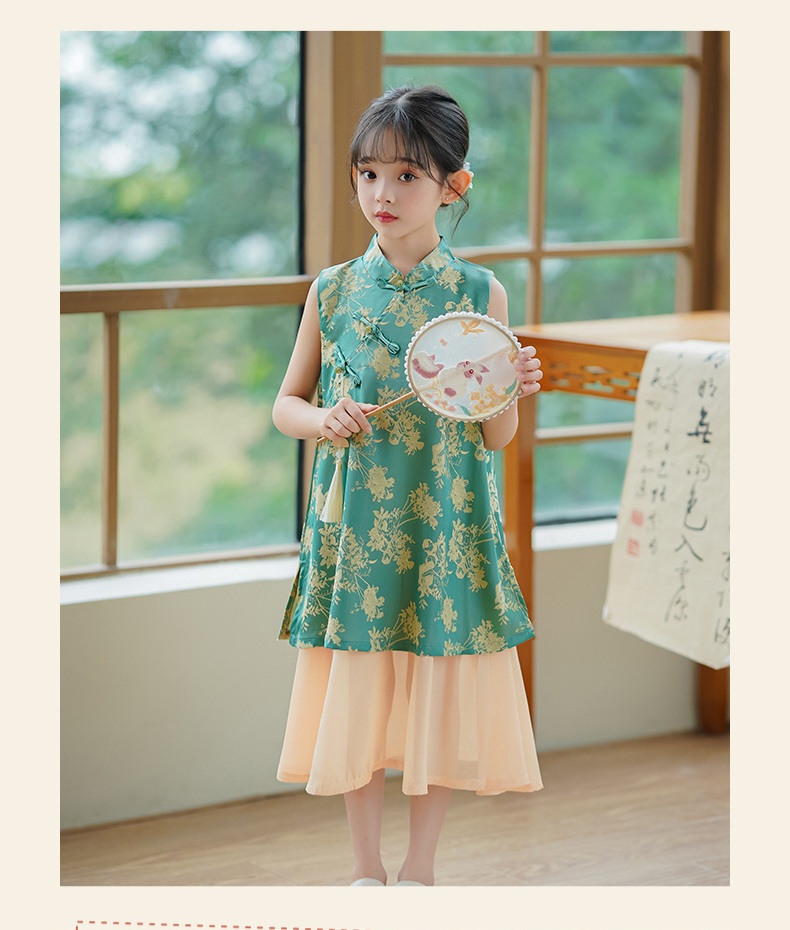 Đầm váy cho bé gái sườn xám hanfu cổ trang hán phục diện lễ tết noel giáng sinh năm mới
