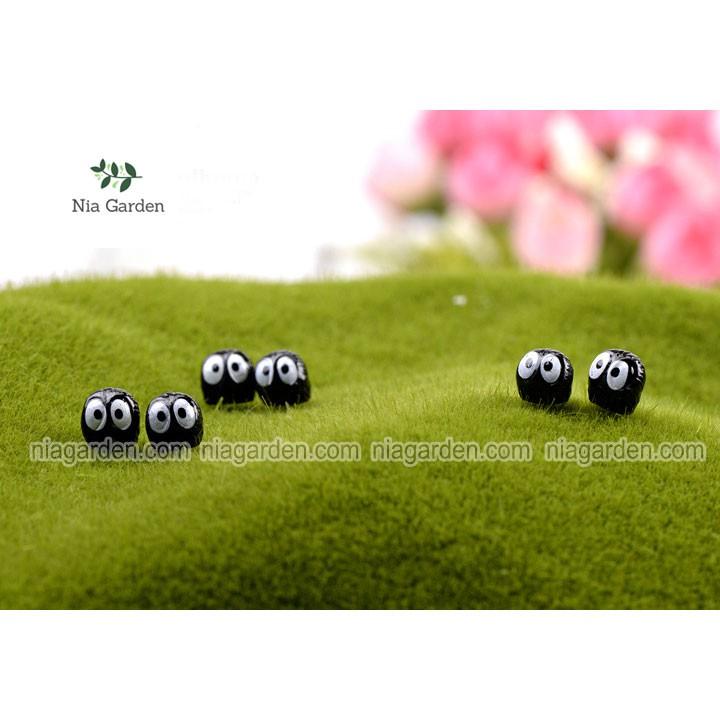 Tiểu cảnh cú mèo đen mini trang trí chậu cây nhỏ để bàn - PKTC