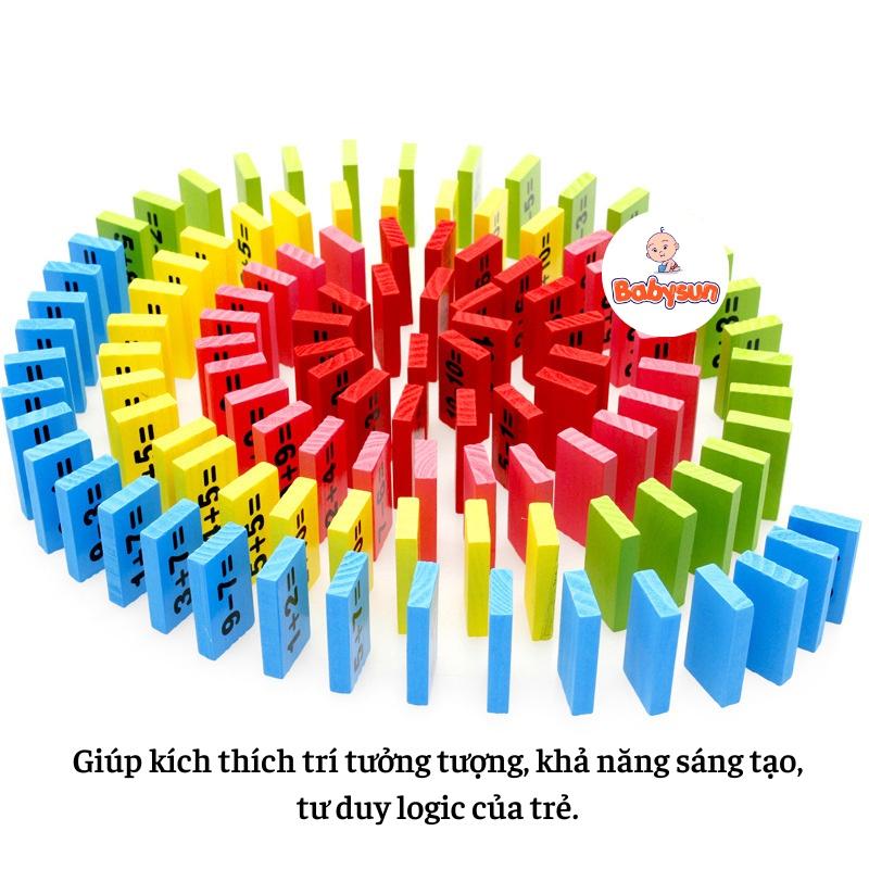 Đồ chơi 110 Quân Domino Phép Tính Học Toán Bằng Gỗ cho bé vừa chơi vừa học