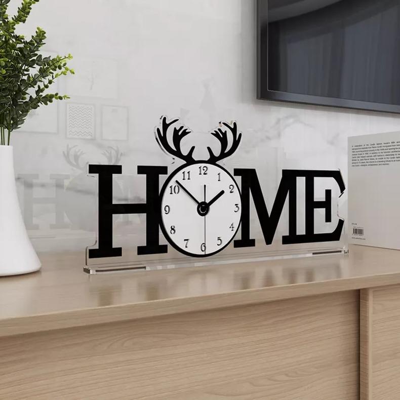 Đồng hồ để bàn làm việc HOME CL038 - Size M: 30cm x 14cm (Mặt 8,5cm)