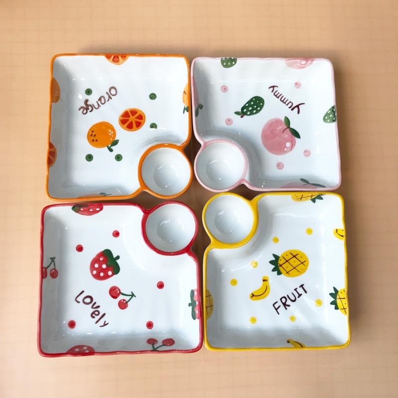 ĐĨA VUÔNG NGĂN CHẤM️ĐĨA SỨ