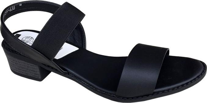 Giày sandal nữ Trường Hải gót vuông 4cm màu đen đế cao su mềm dẻo chống trơn thời trang cao cấp XDN236