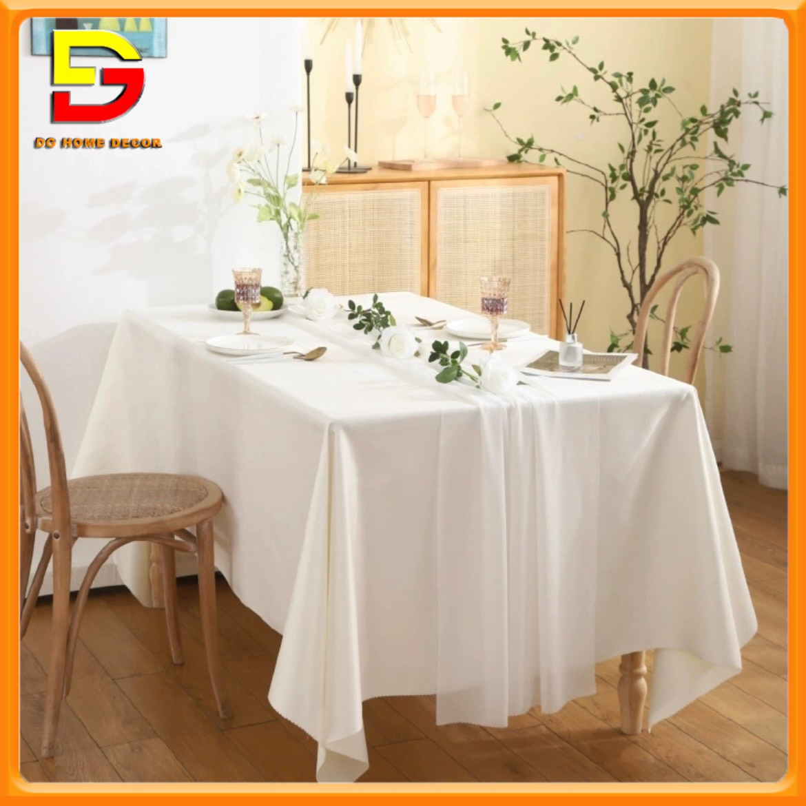 Set Khăn Trải Bàn Vải Chéo Và Khăn Trải Giữa Voan Nhúng Sang Trọng Trang Trí Sự Kiện DG-578