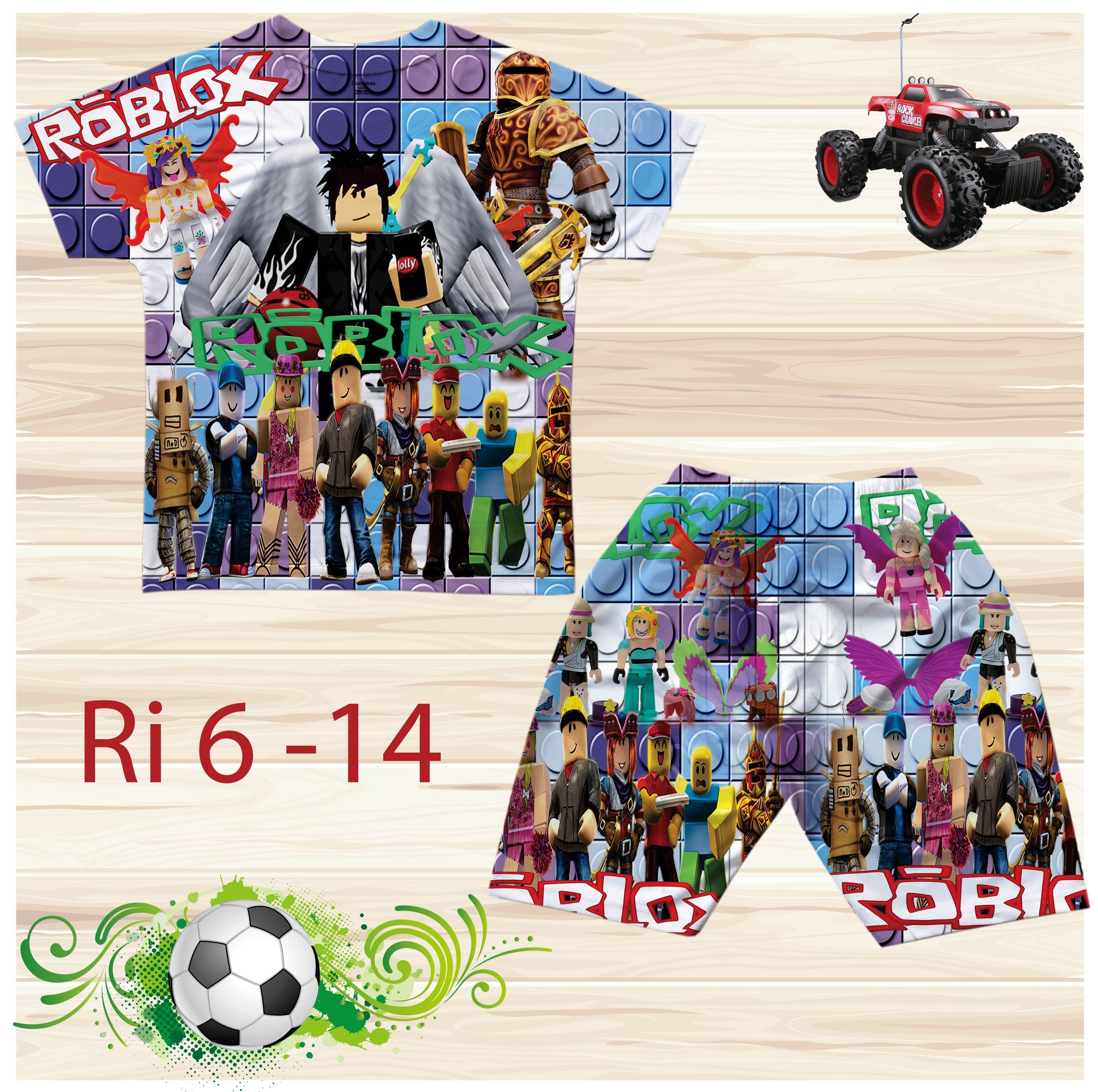 Đồ bộ bé trai, bộ cộc tay cho bé trai hình Roblox bigsize 18-36KG chất thun lạnh Thái mát