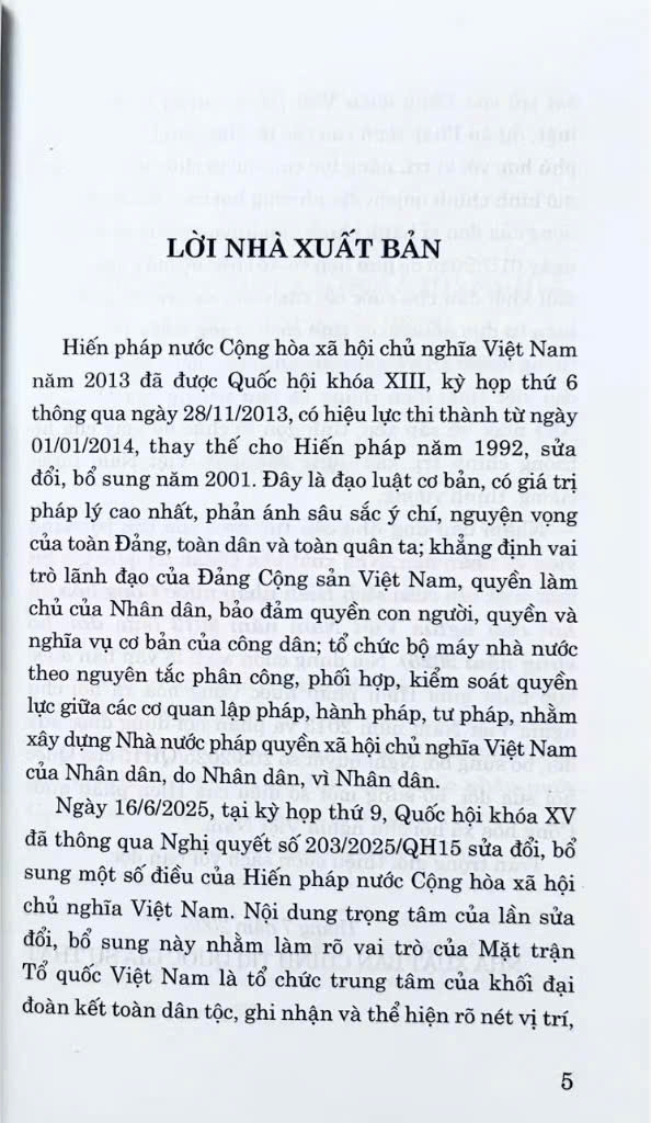 Hiến Pháp Nước Cộng Hoà Xã Hội Chủ Nghĩa Việt Nam Năm 2013 ( Sửa Đổi, Bổ Sung Năm 2025)
