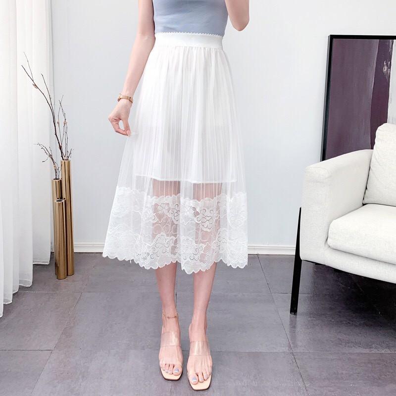 Chân váy nữ dáng suông dài 2 lớp có nhiều màu cho chị em lựa chọn cv06