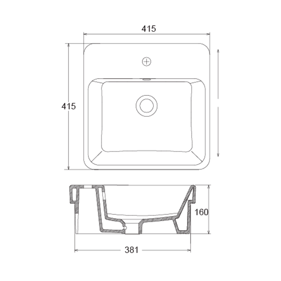 Lavabo bán âm bàn Viglacera V24 men sứ bền sáng, lỗ xả tràn xả sạch nước, kháng khuẩn dễ vệ sinh - Hoa Sen Home - Hàng chính hãng