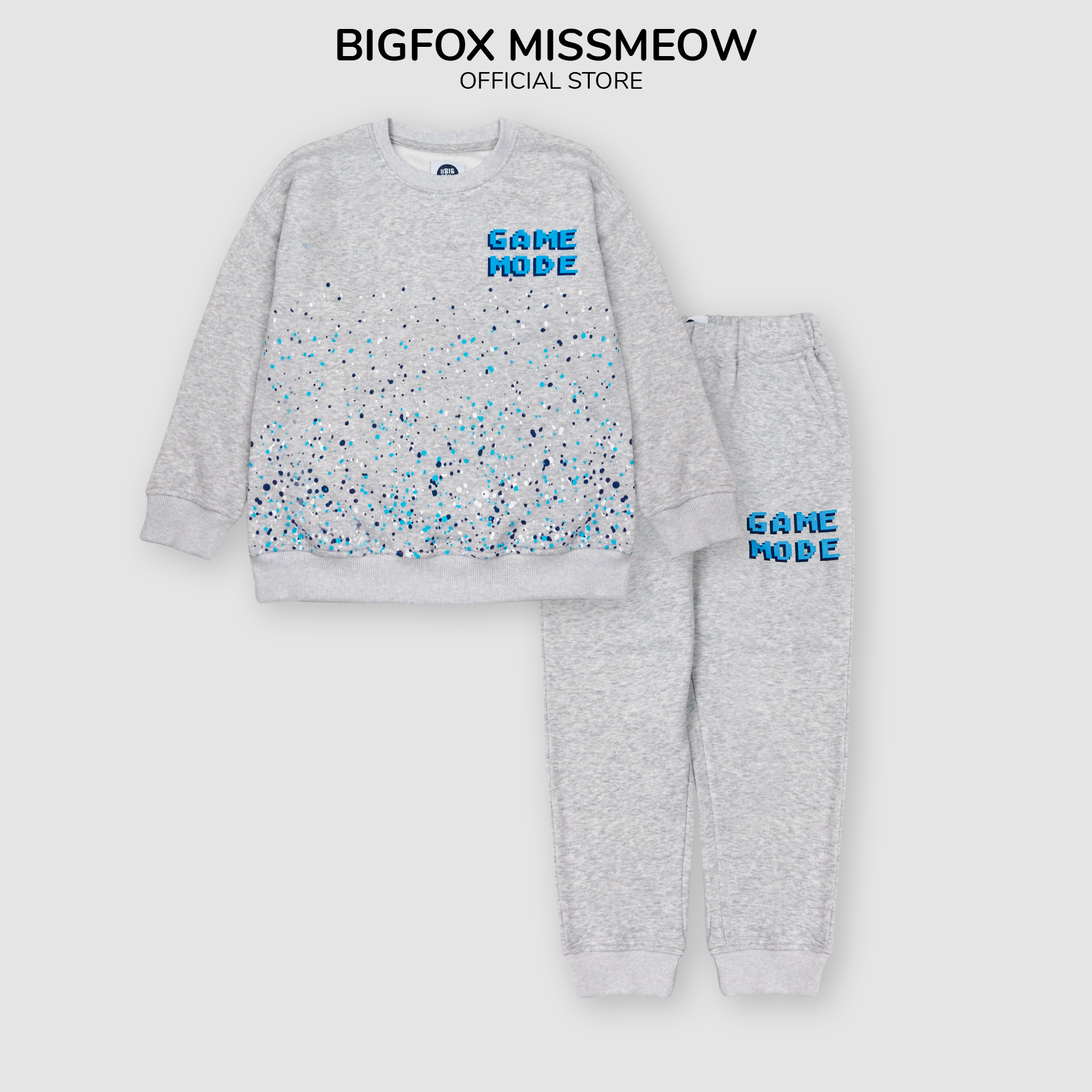 Bộ nỉ thu đông bé trai size đại BIGFOX MISS MEOW quần áo dài tay cho trẻ em phom Hàn Quốc cỡ 9,11,15 tuổi 30kg 50kg 2000