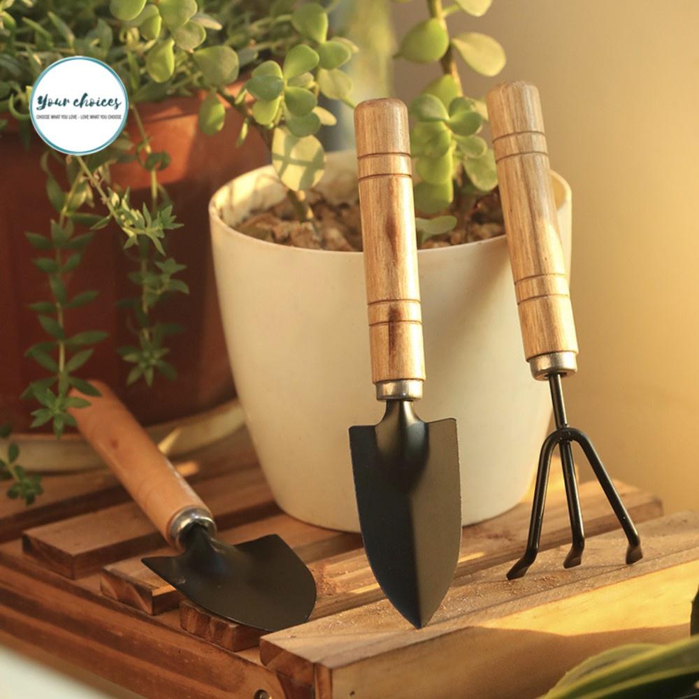 Bộ Cuốc Xẻng Làm Vườn Mini , dụng cụ 3 món chăm sóc cây bonsai, làm vườn