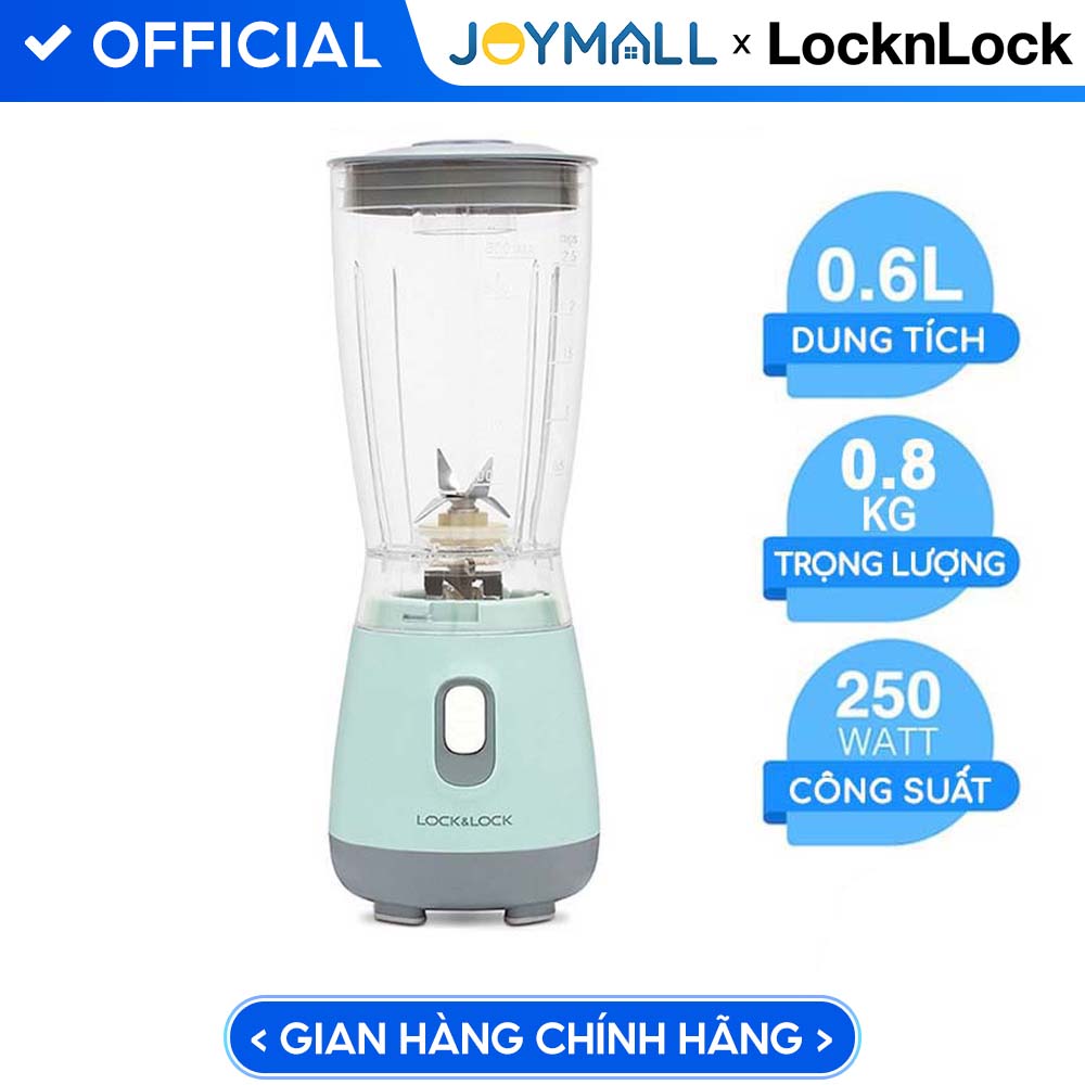 Máy xay sinh tố Lock&amp;Lock 600ml Personal Blender màu xanh mint EJM436MIT - Hàng chính hãng, thao tác 1 chạm, lưỡi xay bén - JoyMall
