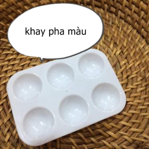 Vỉ 12 màu vẽ kèm cọ tặng riêng khay pha màu 6 ô