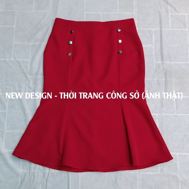 Chân váy công sở dáng đuôi cá, Lưng cao, Ôm body tôn dáng độ dài 60cm vải co giãn 4 chiều New Design CV015B