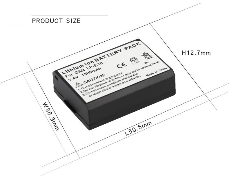 ROGTZ Pin Dành Cho Máy Ảnh Canon Li-ion 7.4V 1500mAh LP-E10 - Hàng Nhập Khẩu