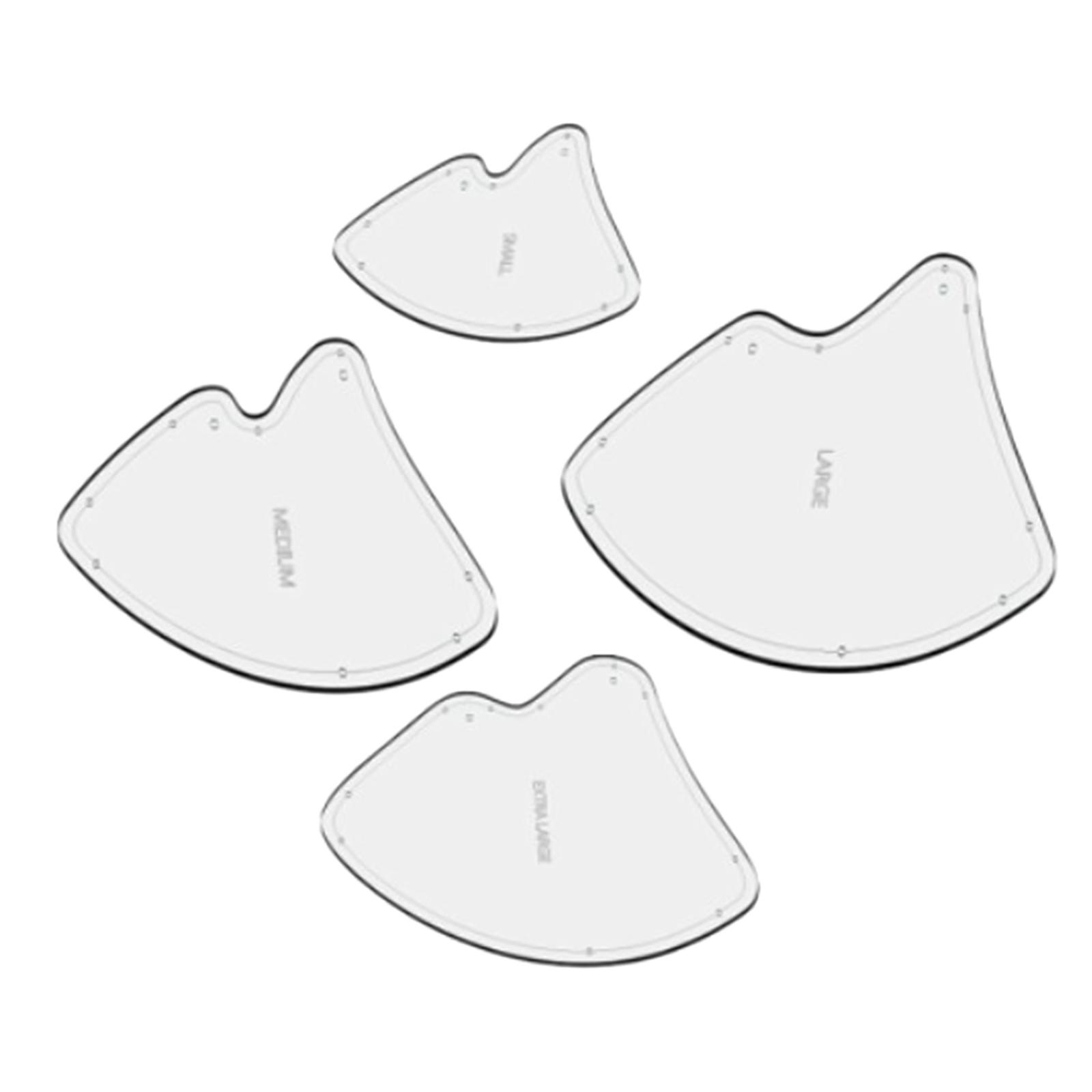 1 Set Acrylic Face Mask Template, Transparent Sewing Guide, Professional Mask Making Clear Template, Various Size - 3 Types