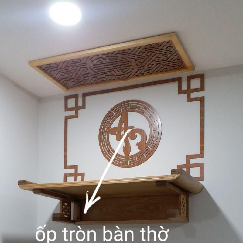 Ốp tròn bàn thờ treo tường, tủ thờ gia tiên, án gian trang trí không gian thờ cúng