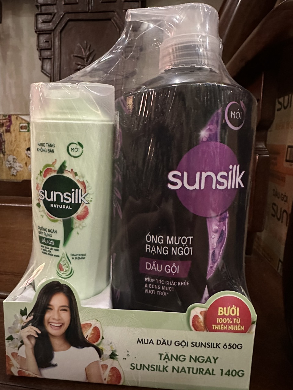 Dầu Gội Sunsilk 650G Vàng, Đen Tặng Kèm 1 Chai 140G