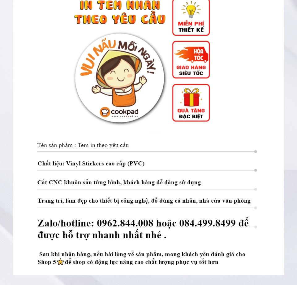 In tem nhãn giấy, sticker, decan trong, decal nhựa chống nước thiết kế theo yêu cầu