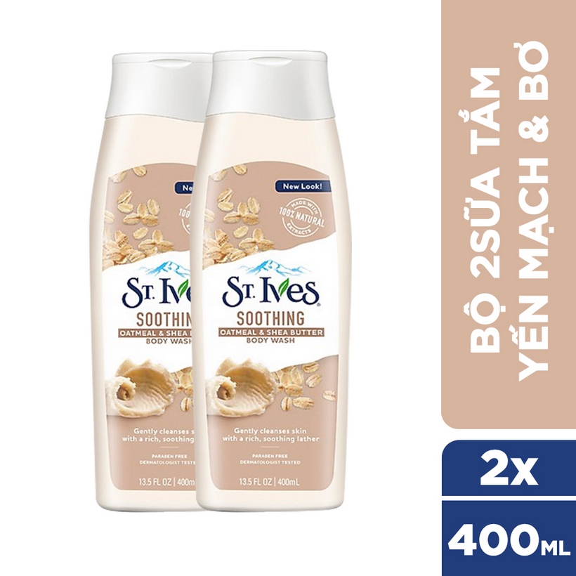 Bộ 2 Sữa tắm St.Ives Yến Mạch và Bơ 400ml