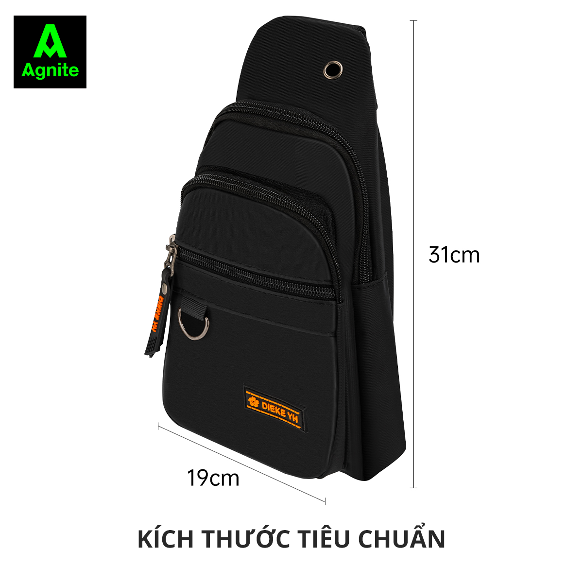 Túi đeo chéo thể thao nam chính hãng Agnite, vải canvas chống nước, nhỏ gọn tiện lợi dễ mang theo - EH1001/EH1002