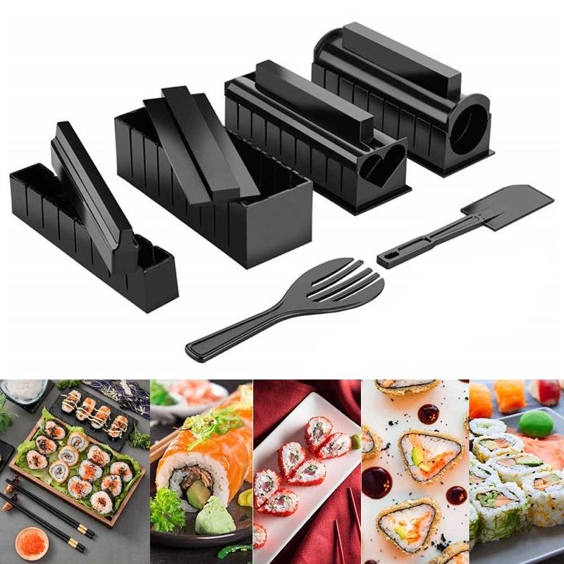 Khuôn làm sushi /Bộ Dụng Cụ Làm Sushi 10 Món Chế Biến Món Sushi tại nhà