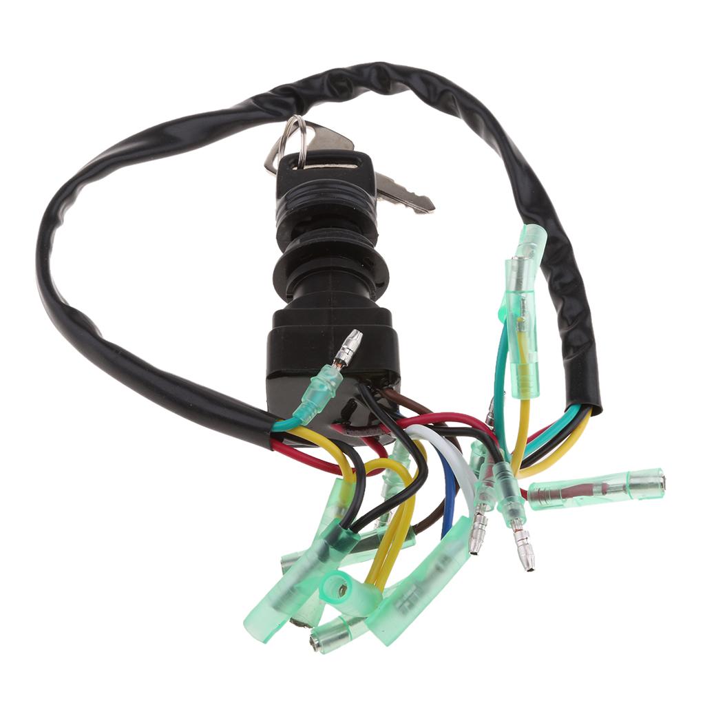 703-82510-43-00 Ignition Switch Key Assy for Yamaha Outboard Control Box Push to Choke 10P
