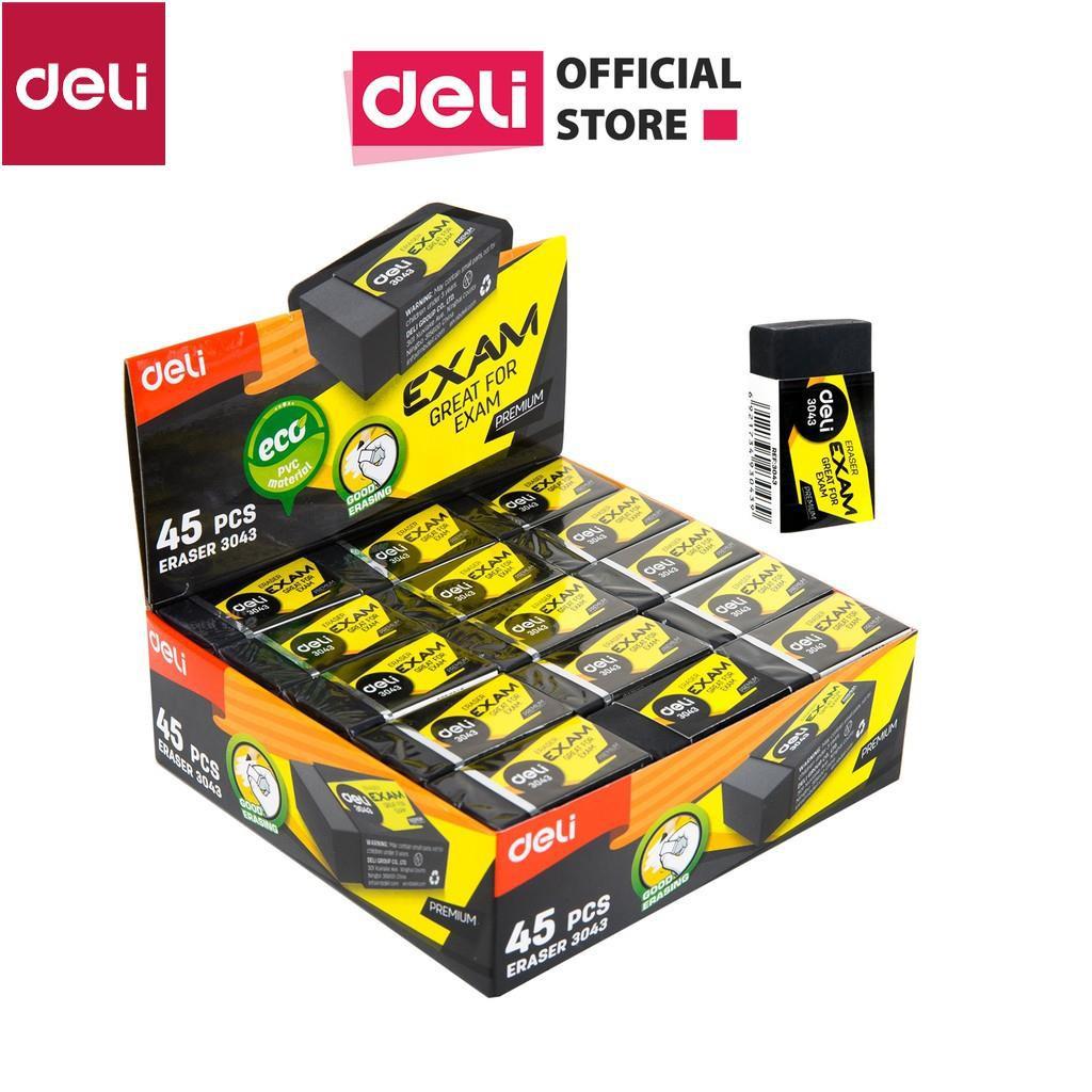 Tẩy 2B Deli, 40×22×12mm, Đen - 45 Viên/hộp - E3043