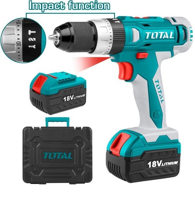 MÁY KHOAN BÚA DÙNG PIN 18V TOTAL TIDLI228180 - HÀNG CHÍNH HÃNG