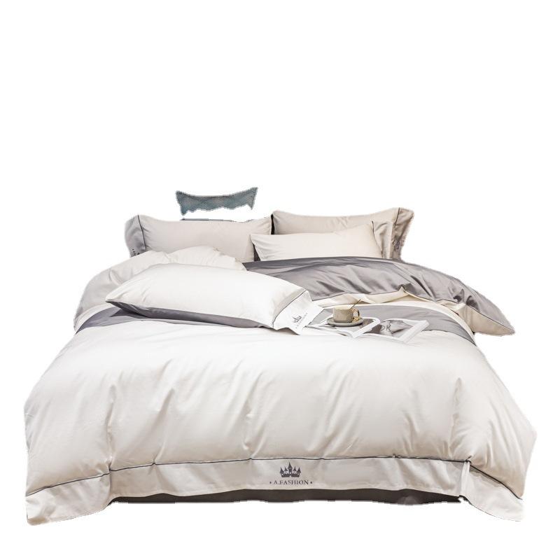 Phong Cách Mới Nhất Phong Cách Nhật Bản Màu Trơn Bộ Bốn Món Bộ Ga Giường Cotton Nguyên Chất Vỏ Chăn Trang Bị Tấm Ký Túc Xá Sinh Viên Bộ Ba Món