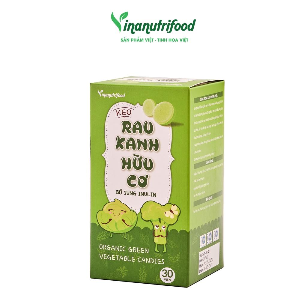 Kẹo rau xanh Vinanutrifood bổ sung tinh chất rau củ chứa vitamin và khoáng chất xơ, có lợi cho tiêu hóa, hộp 30 viên