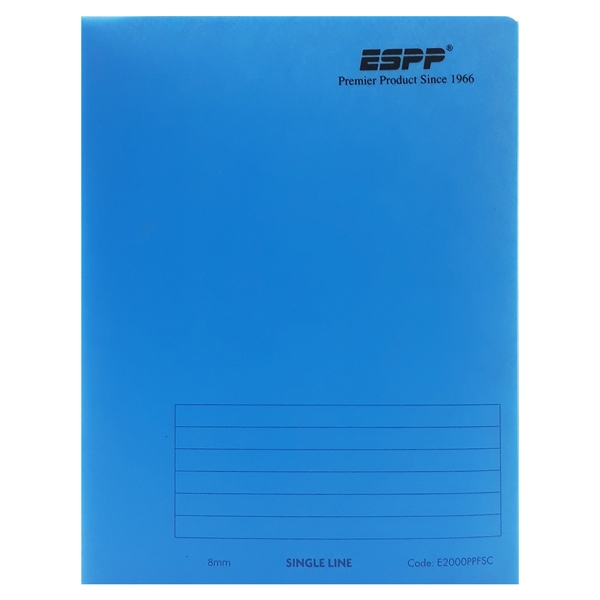 Sổ Note ESPP F5 120 Trang PP - Kẻ Ngang 8mm - Mẫu 1 - Màu Xanh