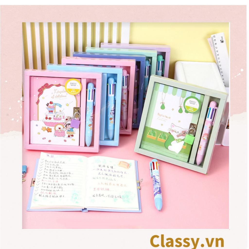 Bộ sổ tay mini Classy đính kèm bút, đồ trang trí, họa tiết dễ thương, tiện lợi mang theo bên người PK1226