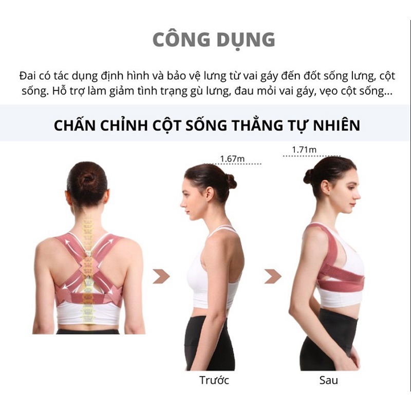 Đai Chống Gù Nam Nữ DCG04 Hiệu Chỉnh Vóc Dáng