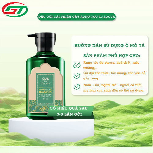 Dầu gội hỗ trợ giảm gãy rụng, nuôi dưỡng tóc chắc khỏe cho tóc thưa yếu, mẹ bầu sau sinh Cazoova 320ml