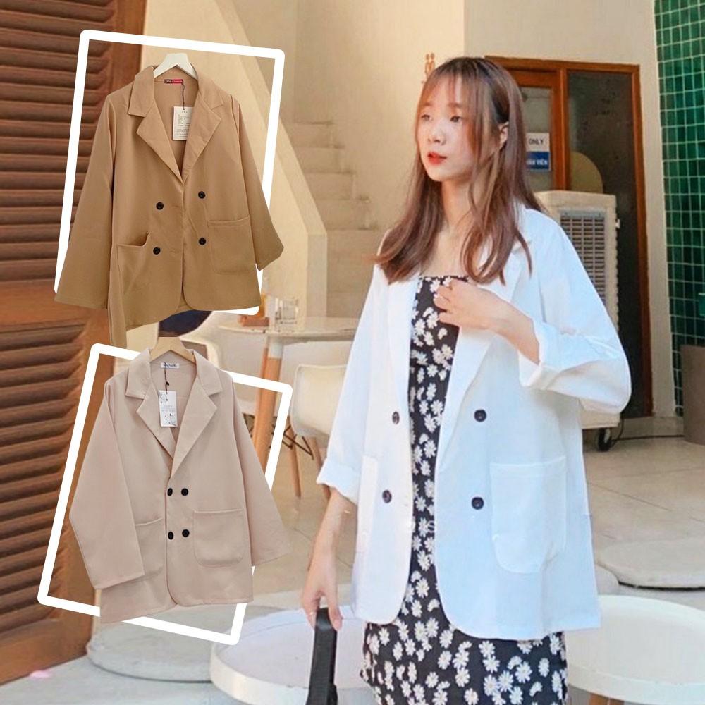 Áo Khoác Nữ SALE Áo Vest Blazer Phong Cách Hàn Quốc 2 Túi Dán Chất Đẹp nhập khẩu Cao Cấp Hot Trend 2021