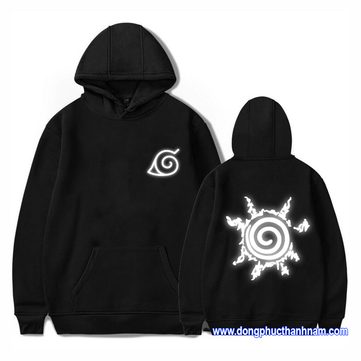 áo Uzumaki, áo hoodie gia tộc Uzumaki Naruto phản quang, áo Naruto