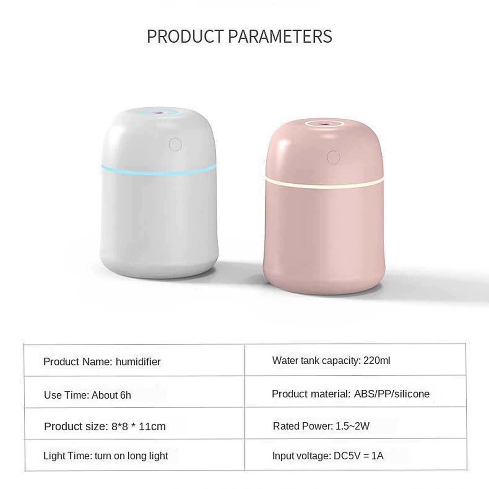 USB Led Air Humidifier Purifier Essential Mist for Car Home Desktop Bedroom